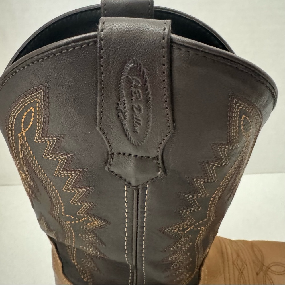J.B. Dillon Two-Tone Brown Tan Western Boots Unisex Children’s Size 4.5 - Picture 5 of 8